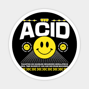 ACID HOUSE  - Smiley's side by side (white/yellow) Magnet